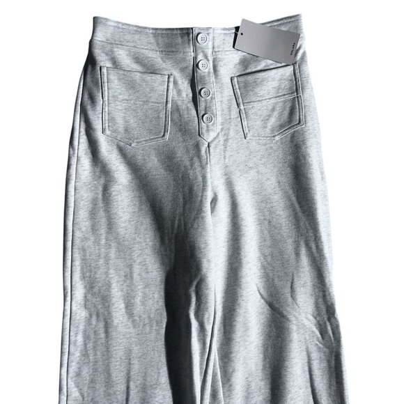 Halara High Waisted Straight Leg Multi Faux Button Sweat Pants Sz Small Gray Wom - Picture 3 of 9